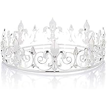 Men King Crown Imperial Medieval Fleur De Lis Wedding Full Circle Round Tiara