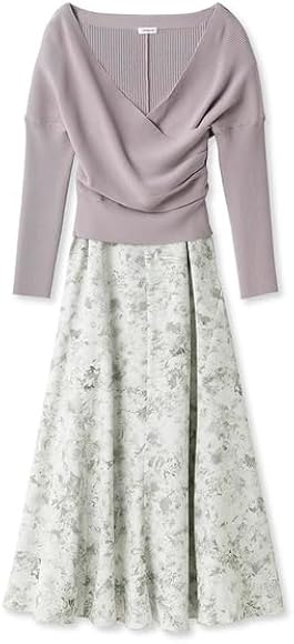 Amazon.co.jp: [フレイ アイディー] オフショルニットコンビワンピース  