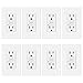 GREENCYCLE 8 Pack GFCI Outlet 15 Amp,15A/125V Ground Fault Circuit Interrupter Receptacle with LED Indicator, Weather Resistant Socket,ETL Certification, White