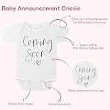 BIBIBLISSBABY Baby Coming Soon Bodysuit Announcement, Funny Pregnancy Announcement Gift for Grandparents to be,Baby Surprise to Family(Cloud)