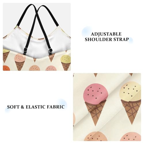 ALAZA Colorful Ice Cream Cartoon Girls Swimsuit Bathing Suit Beach Swimwear One Piece 3-10T3