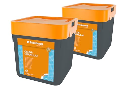Steinbach Poolpflege Chlorgranulat - 0751205TV02-2x 5 kg - Schnelllöslich - Effektiv - Neutralisierend - auch für Erstdosierung und Schockbehandlung geeignet
