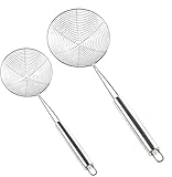 Spider Set of 2 Asian Strainer Ladle Stainless Steel Wire Skimmer Spoon with Handle for Kitchen...