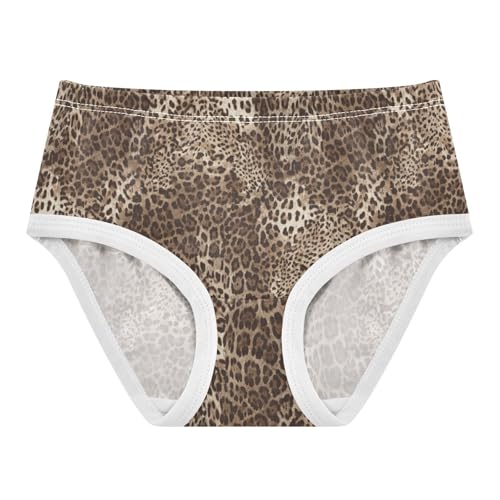 Little Girls' Soft Cotton Underwear Kids Breathable Comfort Leopard Print Panties Briefs Toddler Undies