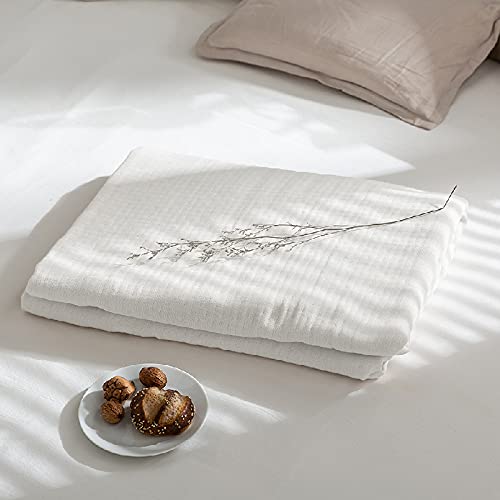 コヨリ(coyoli) 日本製 やわらか ガーゼケット 6重 ハーフ 綿100% 三河木綿 洗える ハーフケット 肌掛け オールシーズン 37463 (ホワイト)