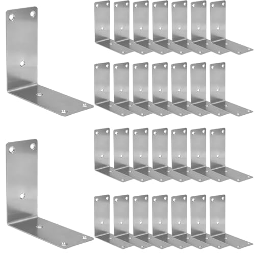 30Pcs 304 stainless steel corner braces 4 inch L brackets