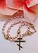 DivinejewelsbyBarb Handmade Orthodox Rosary: Pink Shell Pearls and Golden Stainless Steel Cross