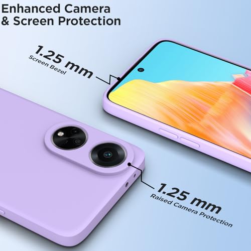 Image of Outlouders Back Cover for Oppo F23 5G | Camera Protection | Durable Soft Matte Silicone Bumper Case (Purple)