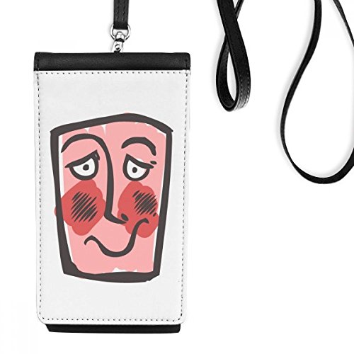 Bolso colgante negro para smartphone con diseño de cara abstracta