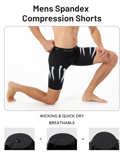 Runhit Mens Compression Shorts Athletic Running Spandex Shorts Sports Workout Performance Base Layer Underwear3