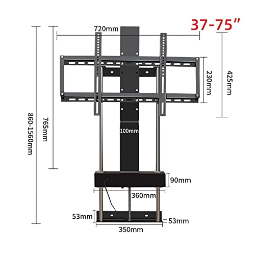Support TV motorisé 37-75" escamotable avec télécommande pour fixation murale