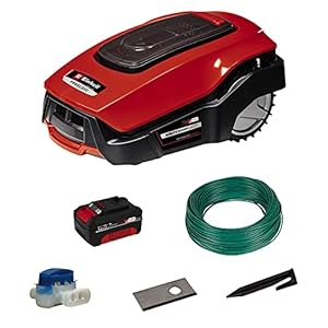 Einhell Roboter-Rasenmäher FREELEXO 900 LCD BT (Lithium-Ionen, 18 V, bis zu 900 m², Multizonenmäher, Bluetooth App-Steuerung, für Steigung von bis zu 35%, inkl. PXC-Batterie und Installationszubehör)