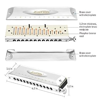 East top Harmonica chromatique professionnel 12 trous 48 tons en Do, harmonica chromatique 12 trous Instrument avec étui… - Les Beatles, Paul McCartney, John Lennon, RIngo Starr, George Harrison East top Harmonica chromatique professionnel 12 trous 48 tons en Do, harmonica chromatique 12 trous Instrument avec étui… – Image 3
