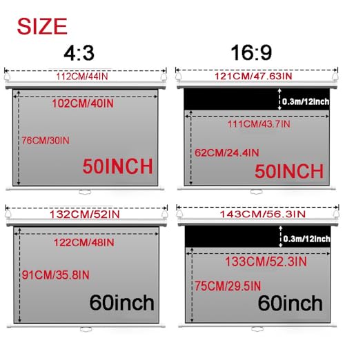 Pantalla Retráctil para Proyector 60 Pulgadas 16:9 miniatura 7