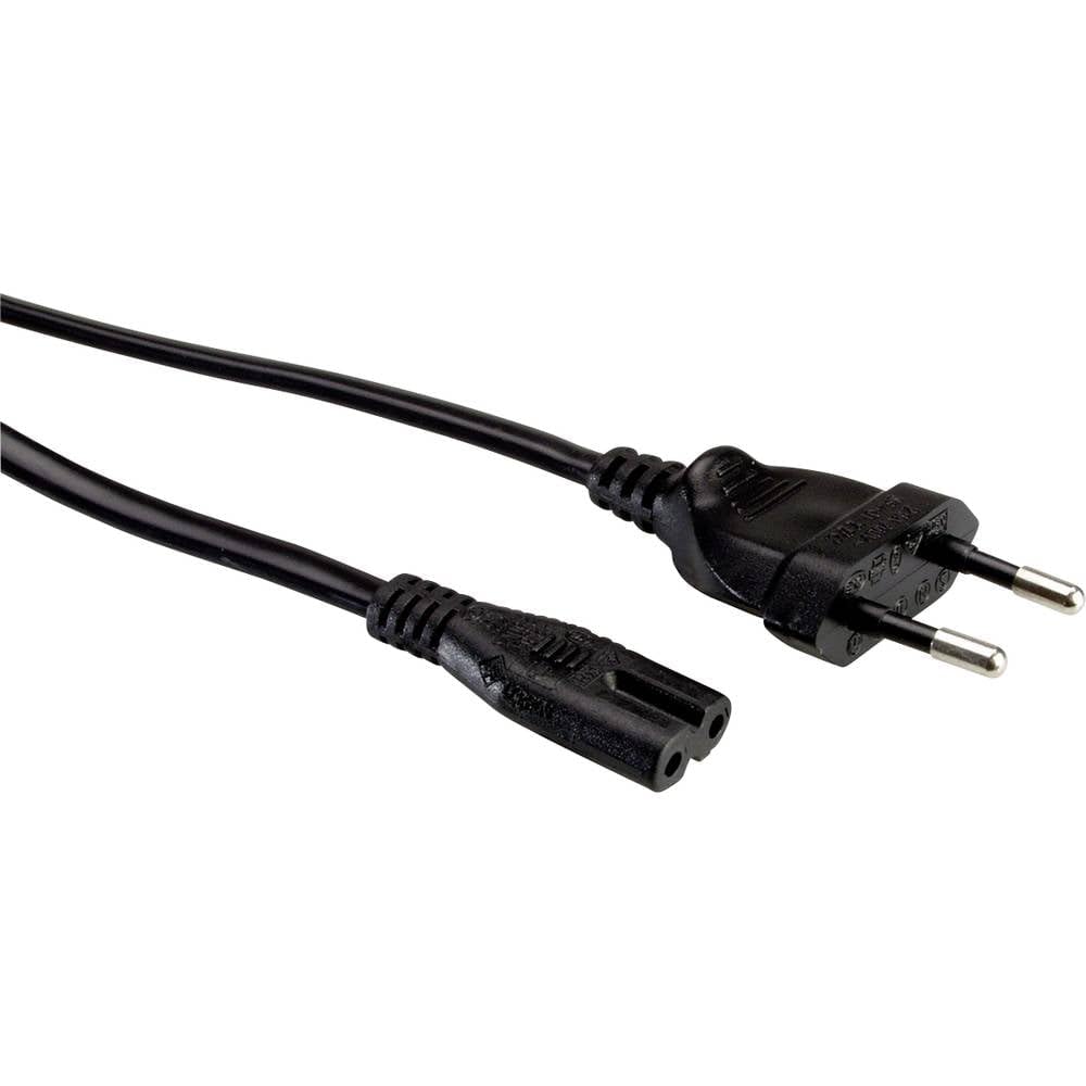 ROLINE Cable de Red de Enchufe Plano Europeo a C7, 2 Polos, Negro, 5 m