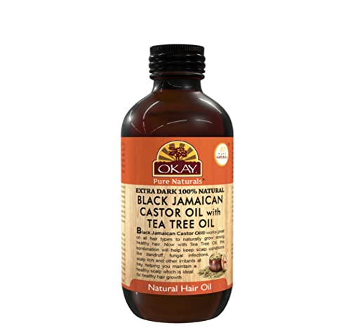 OKAY Pure Naturals Xtra Dark Black Jamaican Castor Oil with Tea Tree Oil, 4 Ounce, 0.11 kg OKAY-BJXTT4