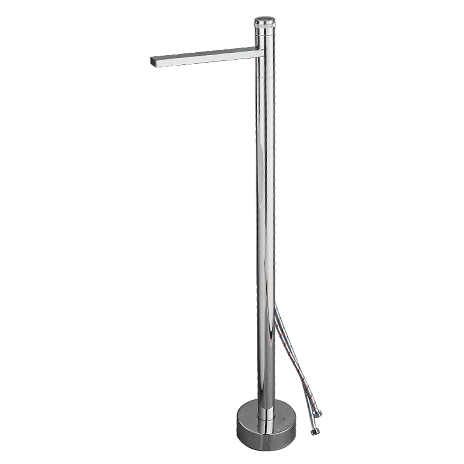 Freestanding Bath Tap Brass Bath Mixer Taps Hot And Cold, Silver,Silver