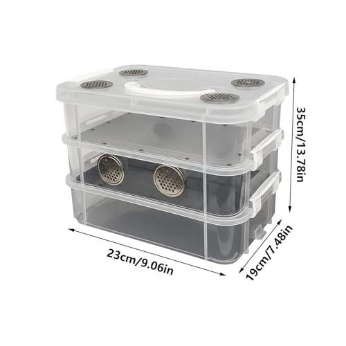 Veasbuu Wurmfarm, geruchsresistente Futterbox, Mehlwürmerhalter, für Regenwurm, Reptilien, Tierfütterung, Zuhause, Klassenzimmer-5