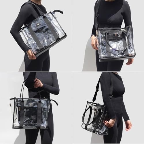 Bolso Tote Transparente Grande con Correa Ajustable miniatura 2