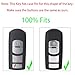 SUPALAND Key Fob Shell Case Replacement Fits for Mazda 3 6 Miata MX-5 CX-5 CX-9 2014 2015 2016 2017 2018 2019 Keyless Entry Remote Control 4 Button Pad Key Fob Cover