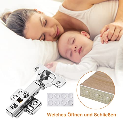 LAIWOO Topfscharniere 8 Stück mit Eckanschlag für Eckschränke