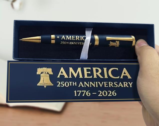 Stylo 250e anniversaire liberté américaine, stylo à bille bleu de collection 4 juillet États-Unis