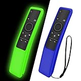 TOLUOHU 2PCS Silicone Protective Case for Samsung Smart TV Remote Controller BN59 Series, Light Weight Kids-Friendly Silicone Cover Anti-Slip Shockproof Anti-Lost with Hand Strap (Blue+Green)