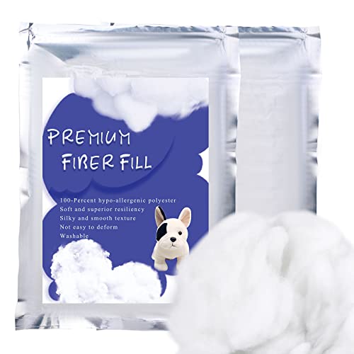 Image of BUTUZE 300g /10.5oz Polyfill Stuffing Fiber Fill, (2.1oz-4.4lb) White Premium Fiberfill Stuffing for Craft, High Resilience Crochet Stuffing, Stuffing for Stuffed Animals, Cotton Batting, Recyclable