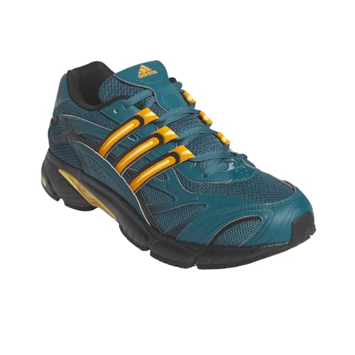 adidas Mens Temper Run 2 Lace Up Sneakers Shoes Casual - Green, Orange2