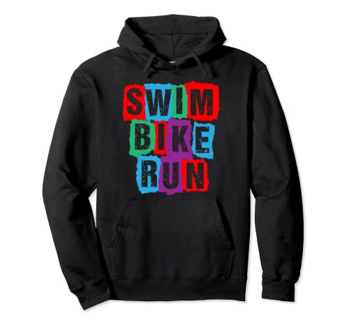 Love To Run Bike and Swim, Triathlon Vintage Colors Pullover