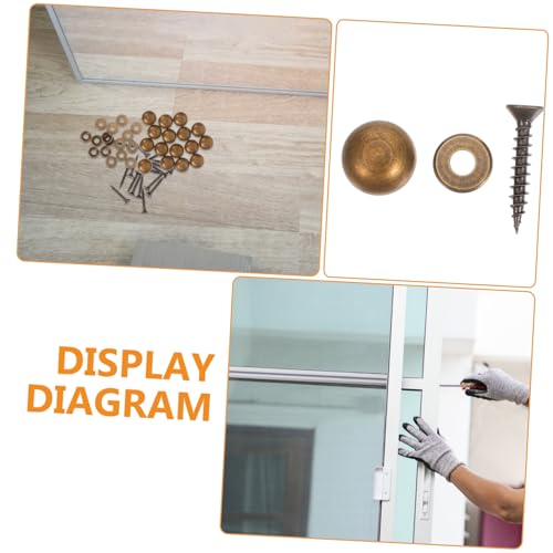 OUNONA 16pcs Clavos Decorativos de Espejo para Madera con Tornillos y Tapas de Cobre miniatura 3