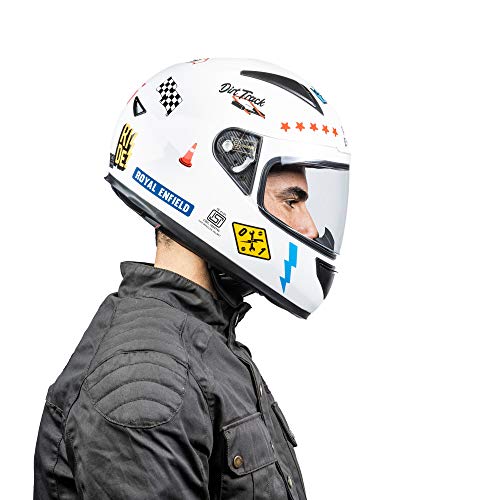 Image of Royal Enfield Full Face Helmet with clear Visor White, Size: XL(61-62cm)