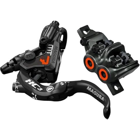 Magura MT7 HC3 Disc Brake and Lever - Front or Rear, Hydraulic, Post Mount, Black/Orange Cover