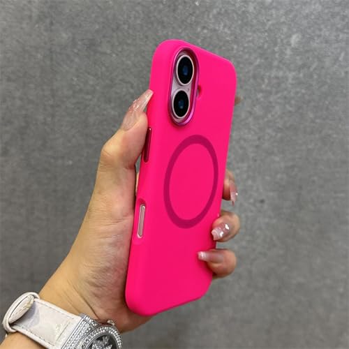 Coque silicone liquide iPhone 13 Pro Max rose fluo antichoc avec lentille metal mate