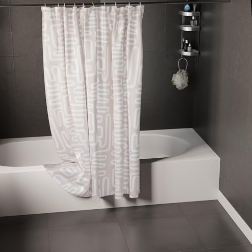 Encasa XO Shower Curtain, Waterproof Liner, Fabric 72"x 72"