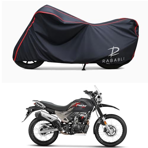 Image of Waterproof Bike Body Cover Compatible for | Hero XPulse 200 STD | Taffeta Fabric, Red Piping Design, Bottom Elastic Fit | Dustproof, Sun UV & Rain Protection for All Bikes