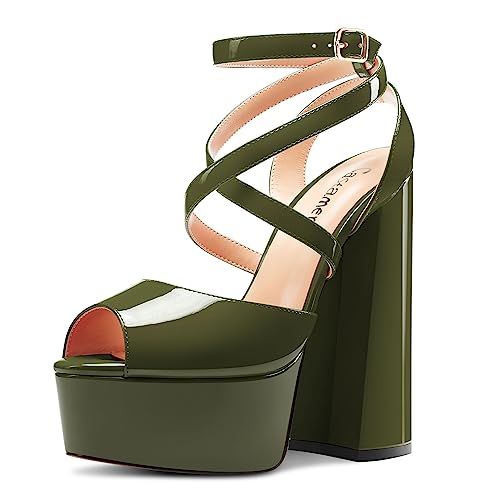 Castamere Womens Chunky Block High Platform Heel Peep Open Toe