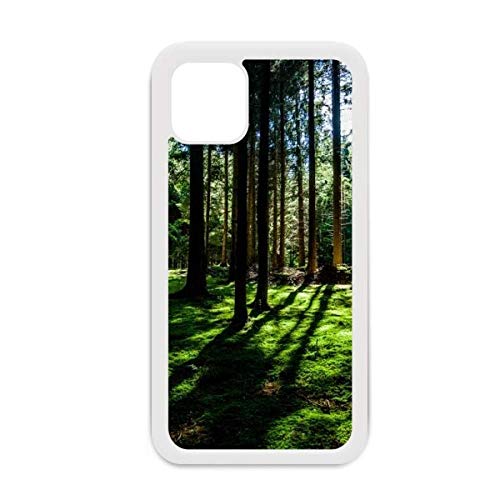 Coque iPhone 12 Pro Max forêt verte motif paysage nature blanc