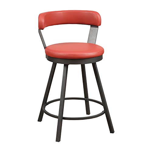 Lexicon Ruthie Swivel Counter Height Stool (Set Of 2), 25.5'' Sh, Red #TOP3