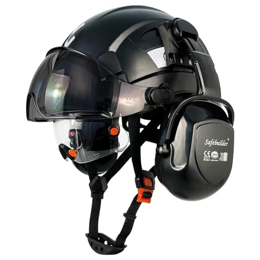 Best safety helmet with umbrella SAFEBUILDER Industrial Hard Hat with Earmuffs