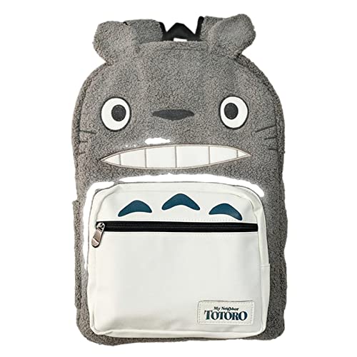 COTCLO Sac à dos de dessin animé Totoro, sac d'école, sac à dos pour ordinateur portable, sac à bandoulière, beige