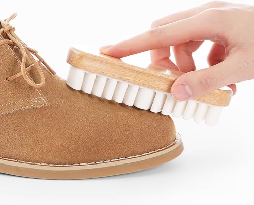 Image of Afrodite TPR Suede Shoe Cleaning Brush, Dry-Brushing for Dust Removal, Magic Silicone Wood Brush for Cleaning Suede /Nubuck /Leather Material of Shoes Bags and Clothes (1PC)