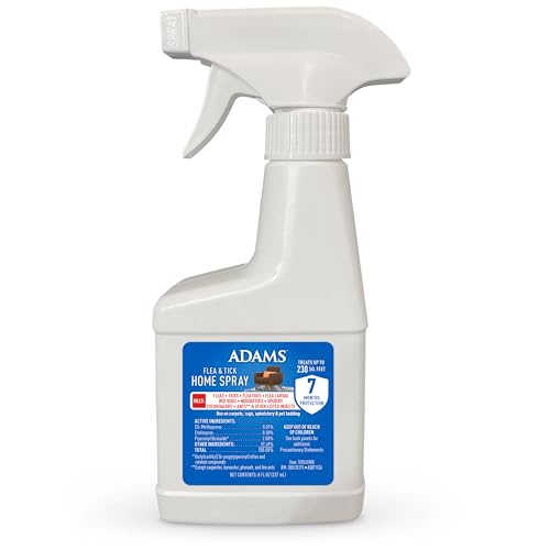 ADAMS Flea & Tick Home Spray, Kills Fleas, Flea Eggs, Flea Larvae, Bed Bugs, Ticks, Ants (Except Carpenter, Harvester, Pharaoh and Fire Ants), Cockroaches, Spiders, & Mosquitoes in The Home, 8 Fl Oz
