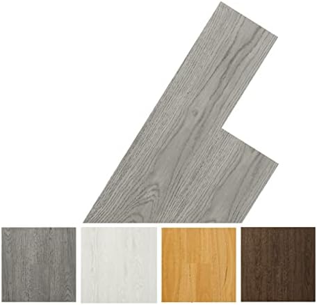 Self Adhesive Floor Tiles - Vinyl Flooring Planks - 36 Planks 5m² - Peel & Stick Lino Flooring - for Kitchen Bathroom Home Office Bedroom - DIY Planks - Waterproof - Premium Quality (Washed Grey)