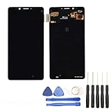✅Visiodirect Ecran complet sur châssis compatible avec avec Nokia Lumia 950 NOIR, Vitre tactile + Ecran LCD sur châssis + Kit Outils