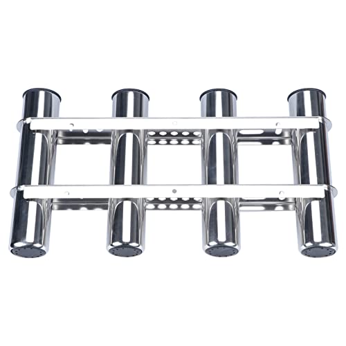 4 Rod Fishing Rod Rack for Boat, Stainless Steel Rod Holder 4 Tubes Linked Fishing Pole Holder for Boat Marine - Thumbnail 6