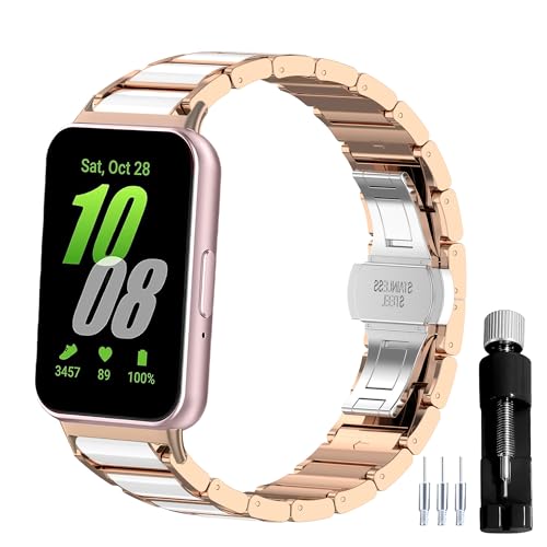 Gheper ���^��&�Z���~�b�N�X�E�H�b�`�o���h compatible with Samsung Galaxy Fit3[2024] SM-R390 �N�C�b�N�t�B�b�g�����p���^�����X�g�o���h�X�g���b�v �j�����p
