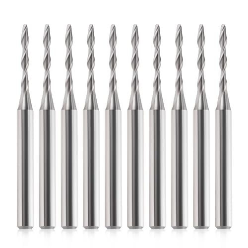 Image of Ball Nose End Mill CNC Router Bits, 1 /8 inch Shank 1 /16 Cutting Dia for CNC Machine Milling Toos Router Bits Spiral Milling Cutter Engraving Carving Tool for MDF Acrylic Wood PVC (10)