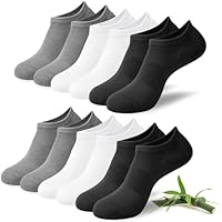 Niofind Bamboo Trainer Socks for Womens and Mens, No Show Ankle Socks Low Cut Invisible Non Slip Liner Socks Multipack Casual Footies for Sneaker Loafers and Boat Shoes (2 black + 2 grey + 2 white)