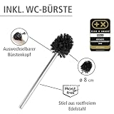 Wenko Rivalta Zestaw Do WC, Stal Szlachetna; Mat/biały/czarny